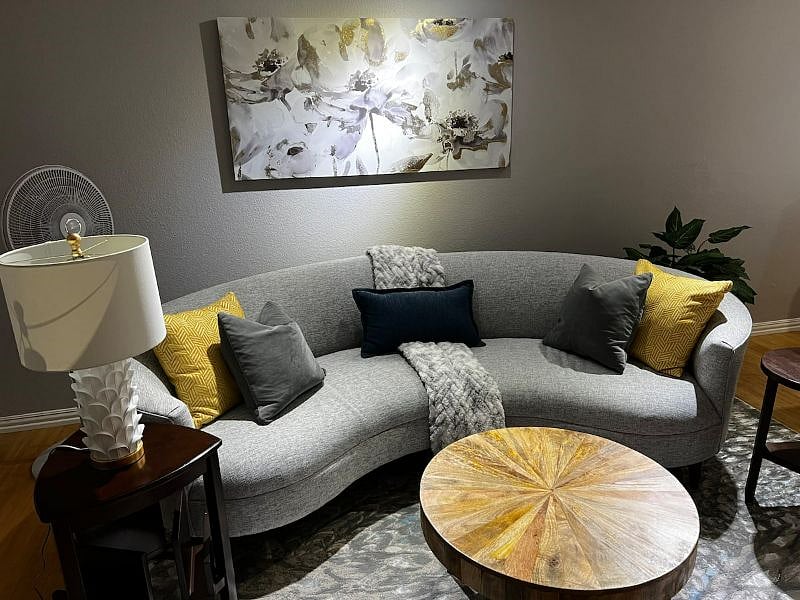 Comfy sofa in living room
