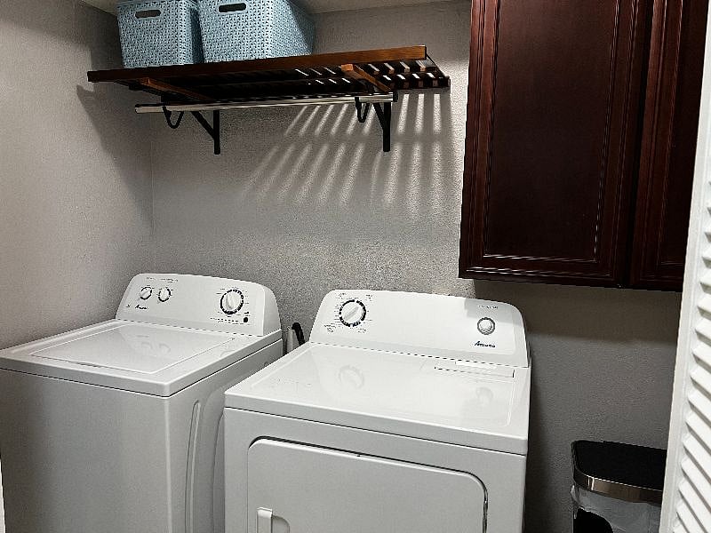 Full size in-unit washer and dryer