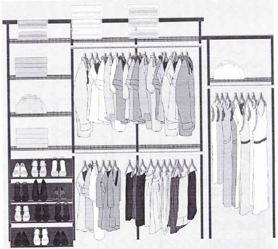 Closet wall layout