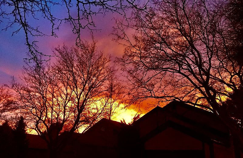 Sunset from the front yard