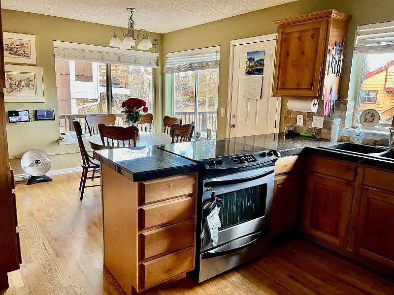 kitchen with sitting area