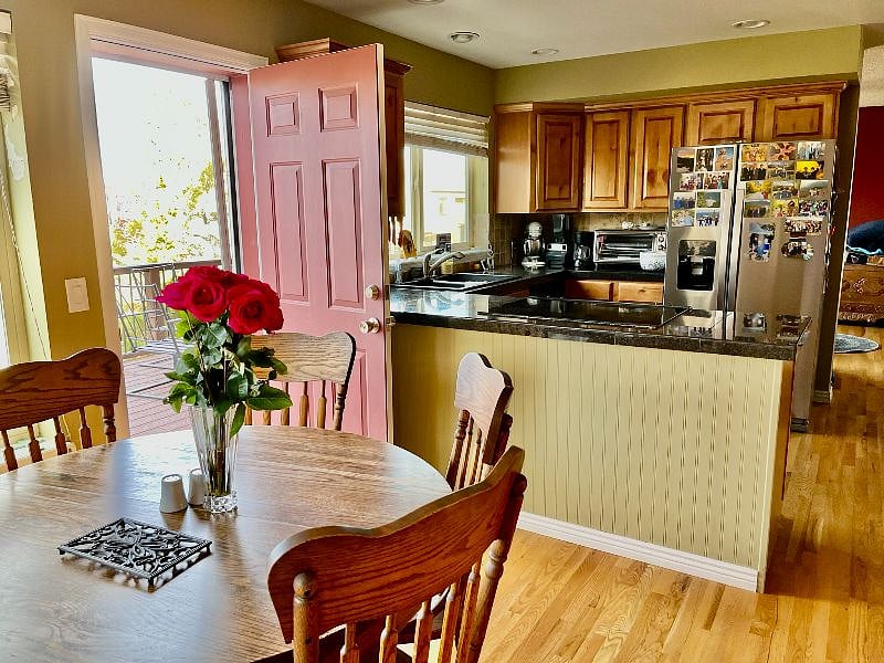 kitchen opens to the back deck
