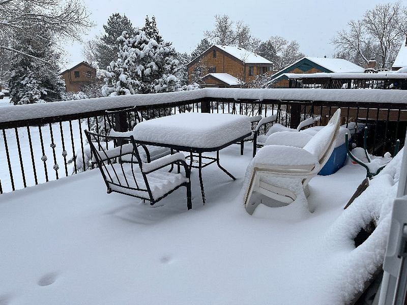 Sorry, I didn't get a photo of the deck before the snow...