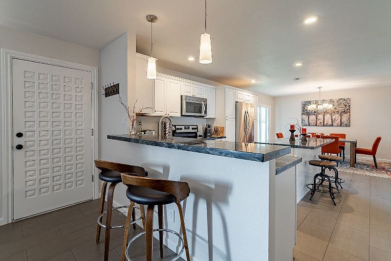 Entryway and bar
