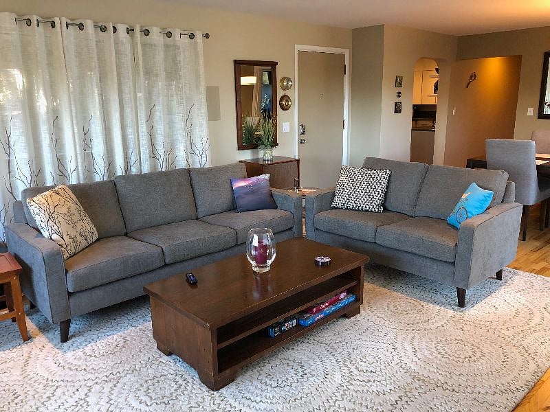 Sofa and loveseat in living room