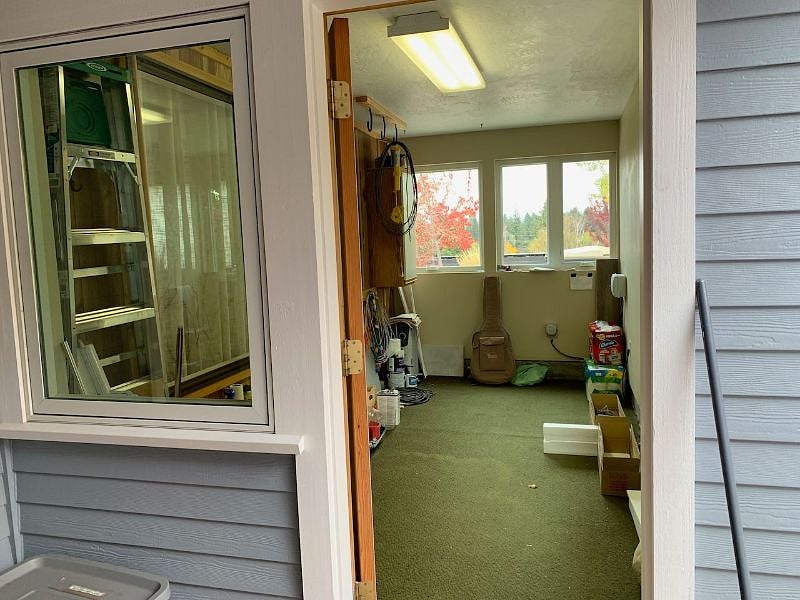 Attached storage room has plenty of space for bikes, kayak, winter sports equipment, etc.