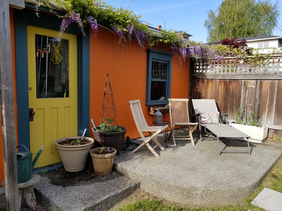 East facing patio