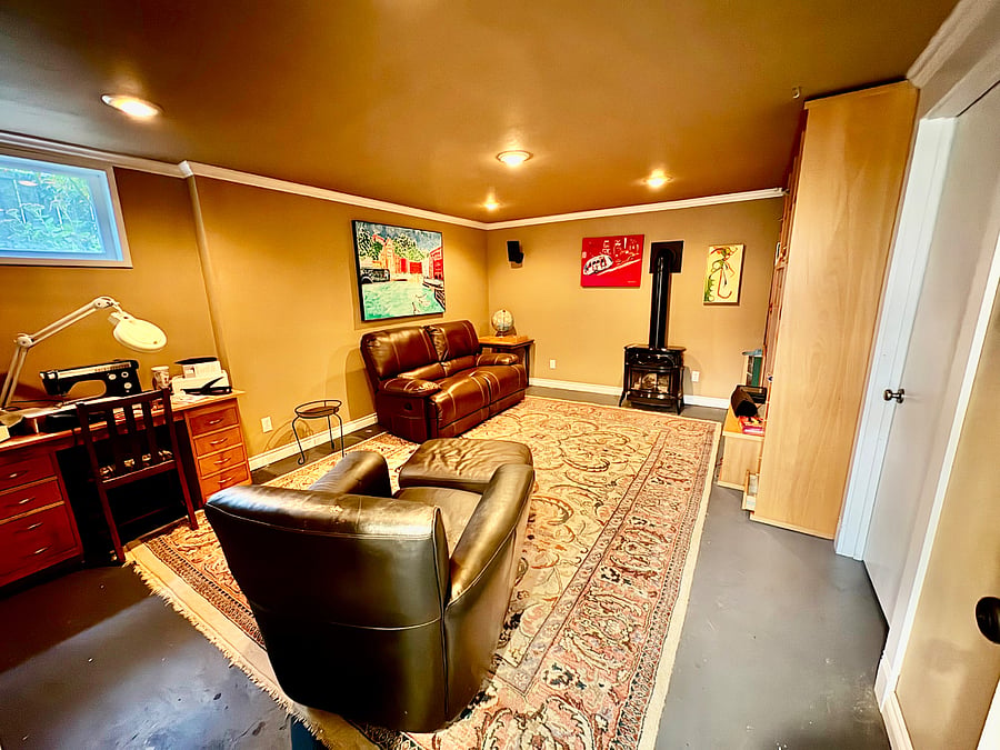 Basement with smart tv