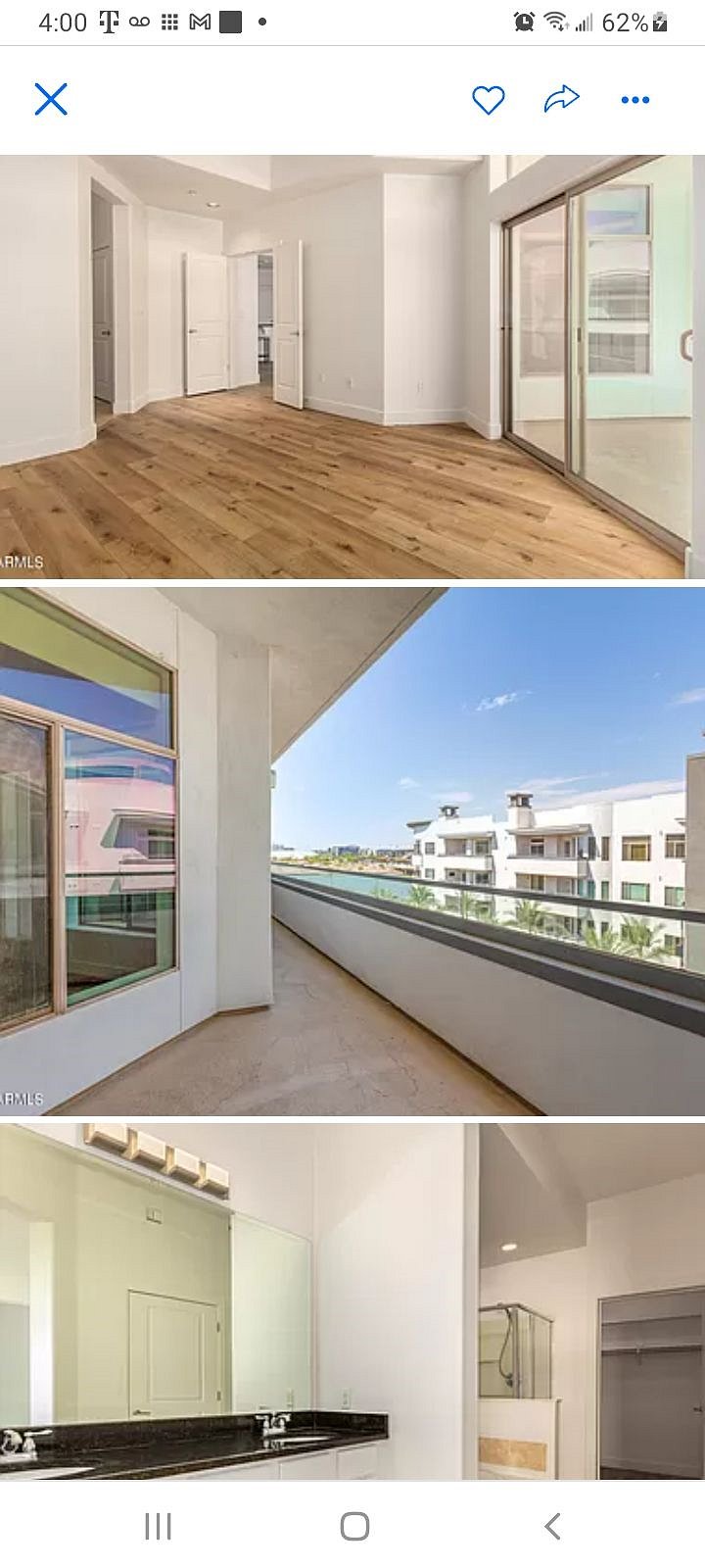 Balcony area that seperates both rooms. Private door to balcony from each room.