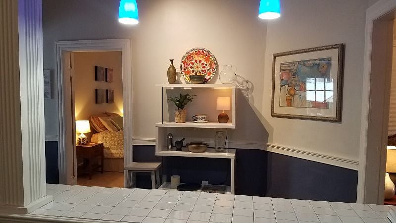 Modern furnishings and art throughout the house!