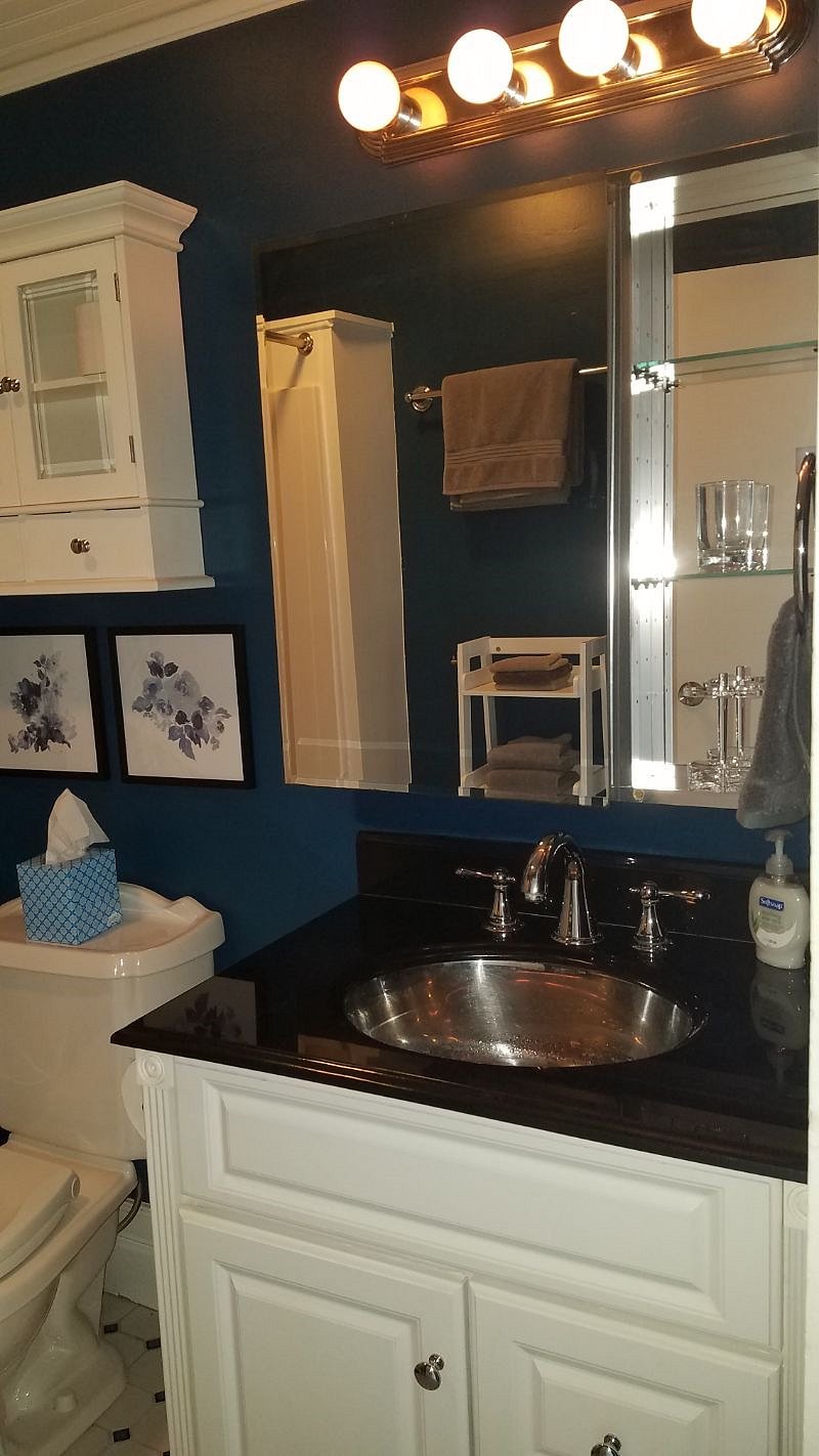 The bathroom is very clean like the rest of the house.