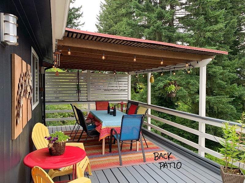Covered back dining area