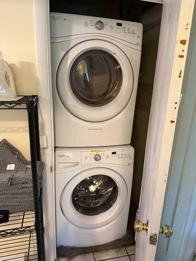 Guests have exclusive use of the front loading washer and dryer in unit.