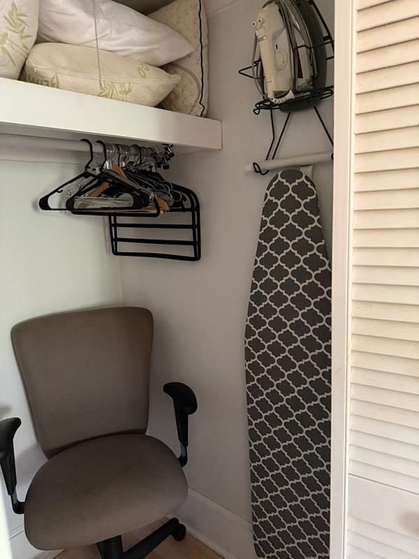 You will find several places to store your personal items which also house additional amenities you may need during your stay.