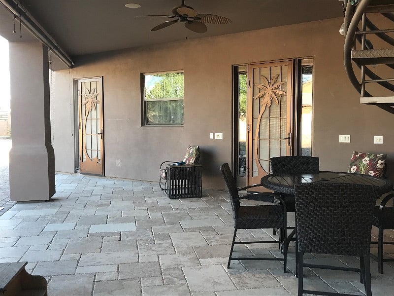Your own, Large, shaded patio with table and extra seating 