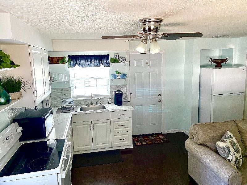 View from the table. New refrigerator.
