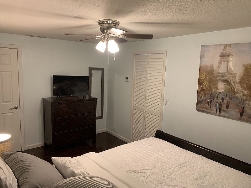 Walk in closet door, full length mirror.