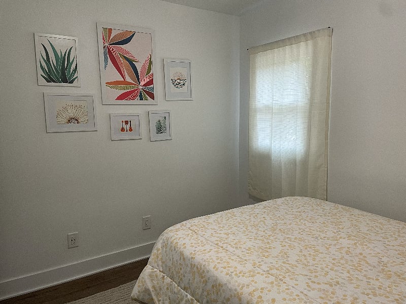 Second bedroom.
Full sized bed with pillow topper.