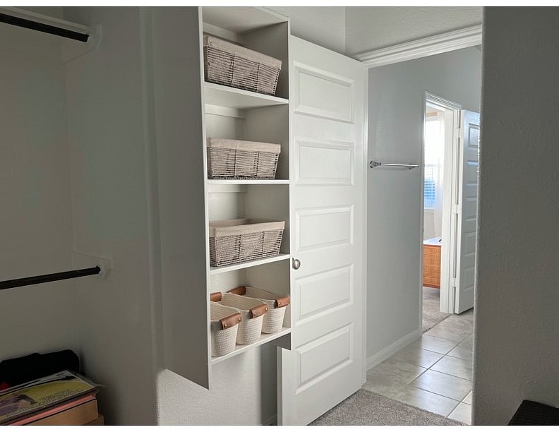 built in closet shelving