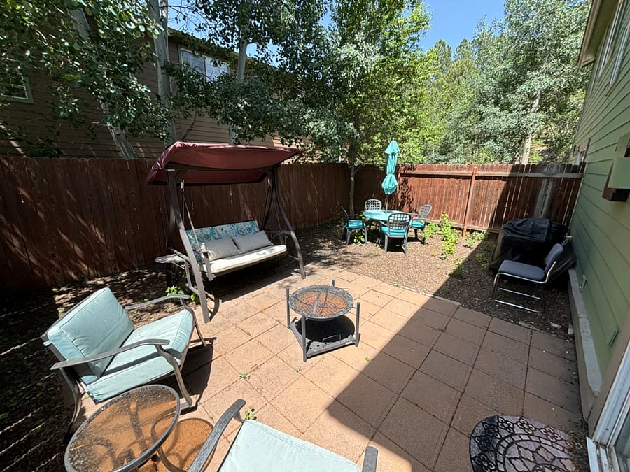 Private backyard with patio
