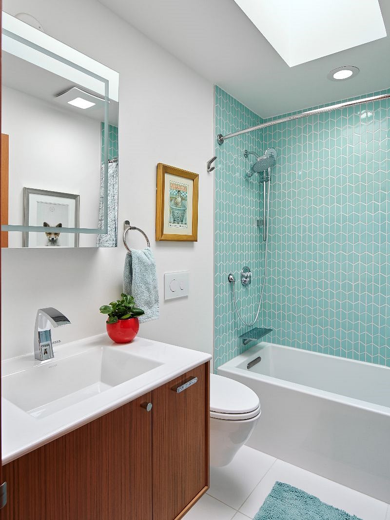 Your home away from home also includes a bathroom with a luxurious bathtub for the occasional soak/bubble bath! 