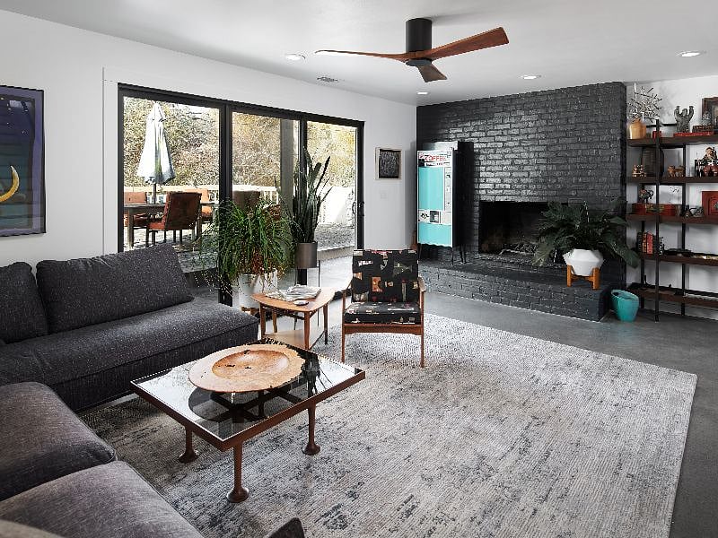 The living room provides a great place to curl up and enjoy a cozy read and a nice spot to enjoy a glass of wine with friends