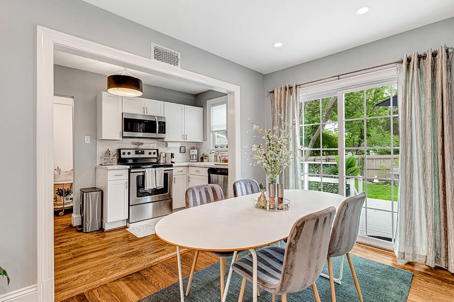 The kitchen, dining room and back deck are wonderful for entertaining.