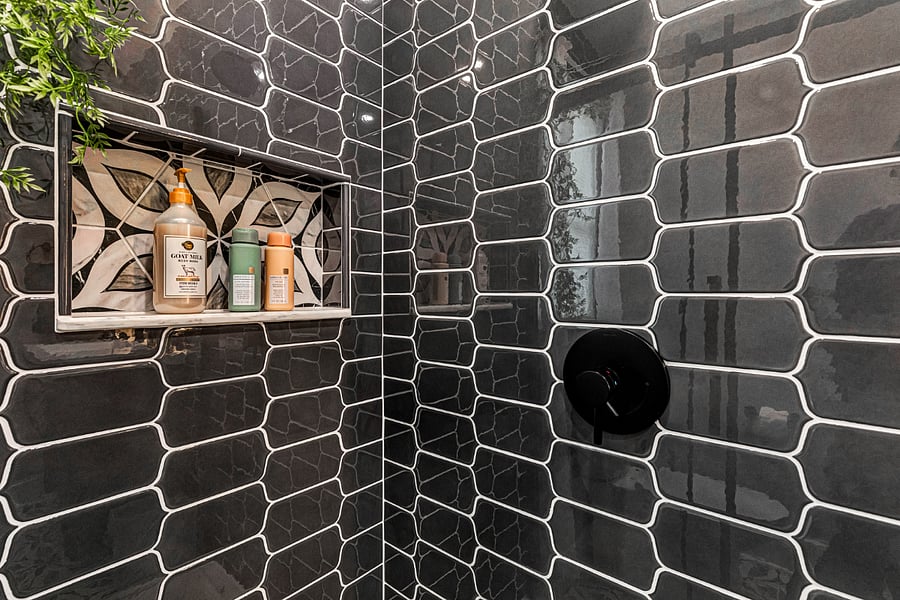 You'll find luxurious toiletries and fresh towels provided in the stylish bathroom.