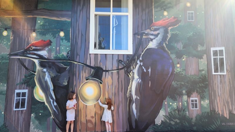 In September this mural was painted just across from the entrance to the apartment. 