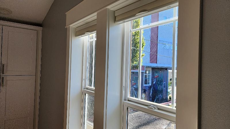 The new mural is fully visible from the kitchen window.