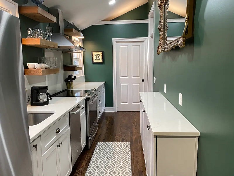 Washer and Dryer are off of the Kitchen.