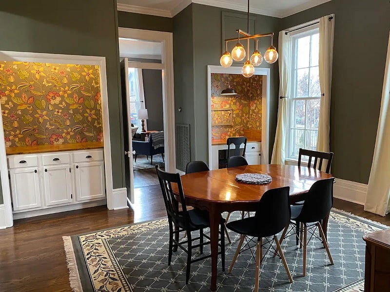 Dining room with office nook area.