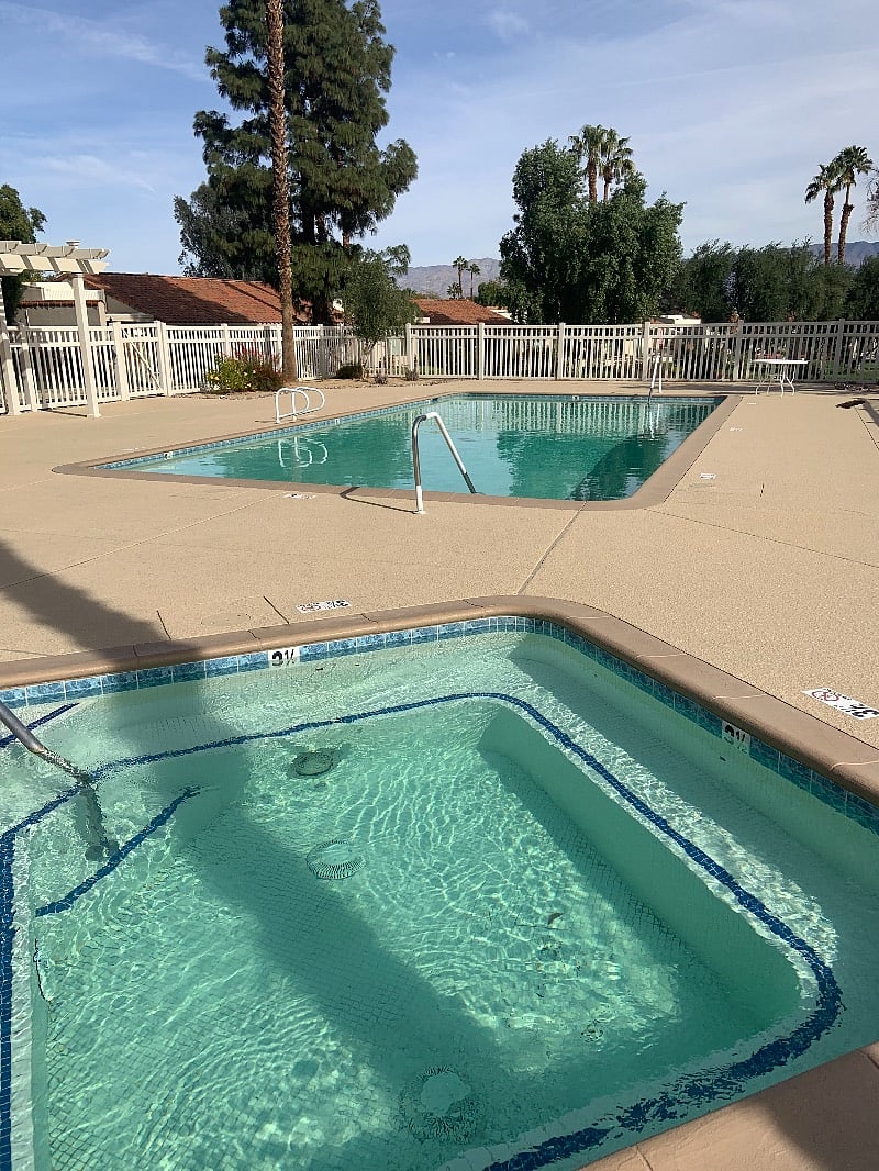 Community pool and spa just steps away from the condo