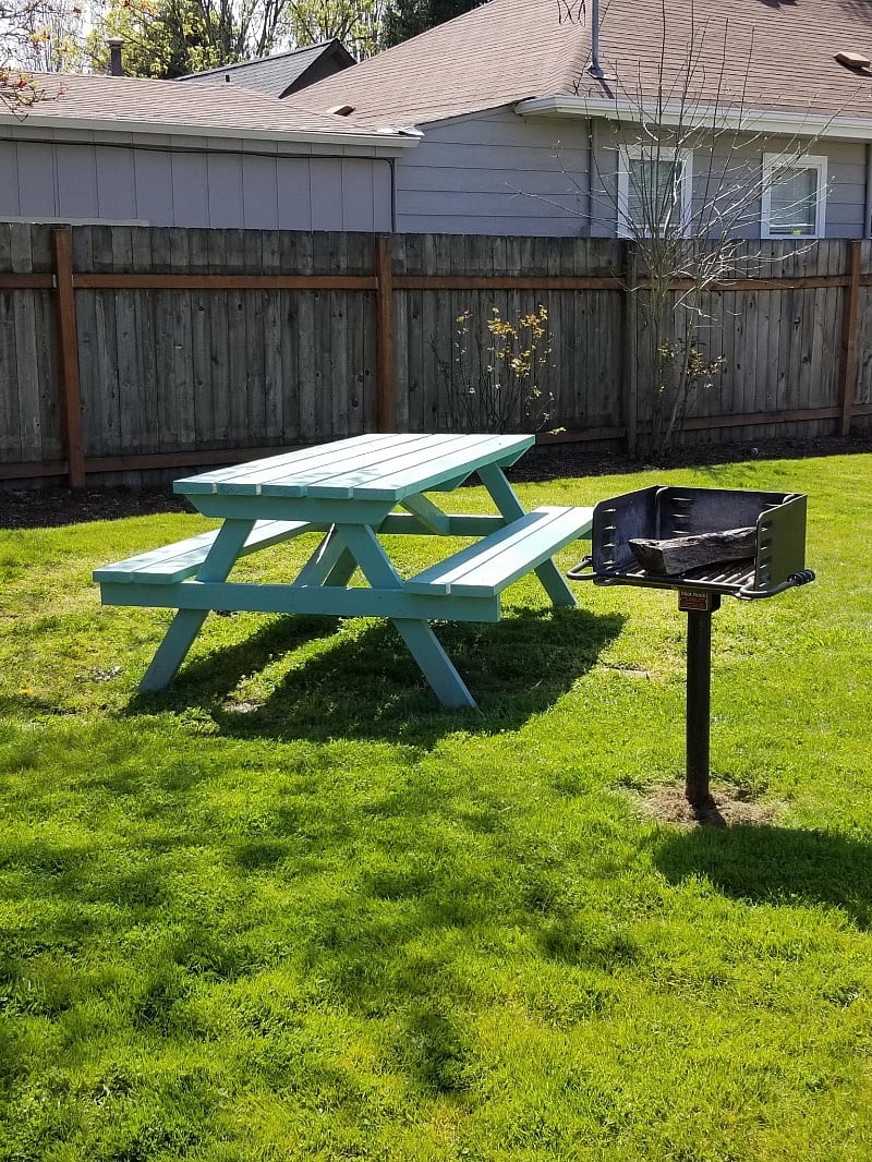 Park-style grill for charcoal or wood.