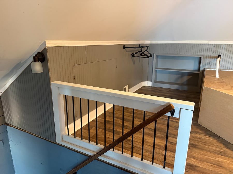 Additional storage and clothing rod for Attic Loft.
