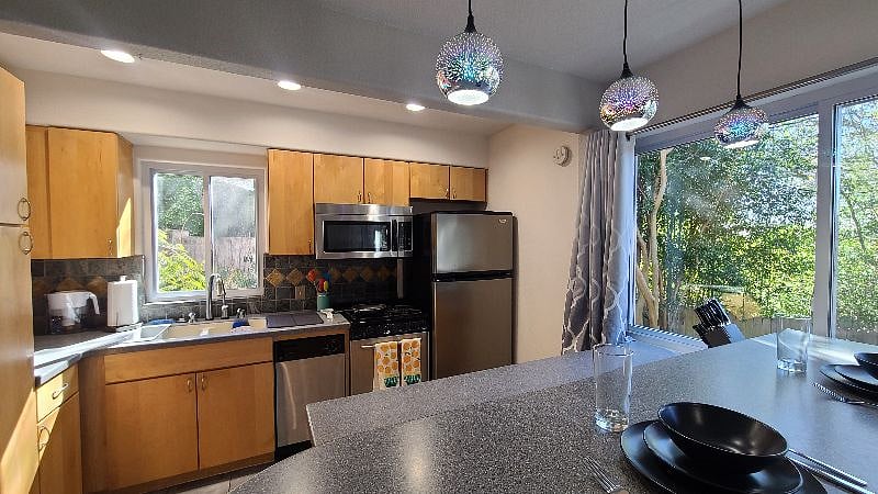 Open kitchen with lots of storage