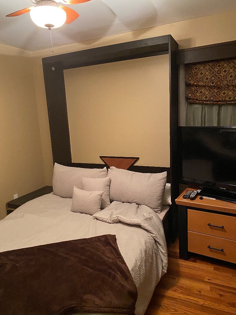 Room has a Murphy bed.