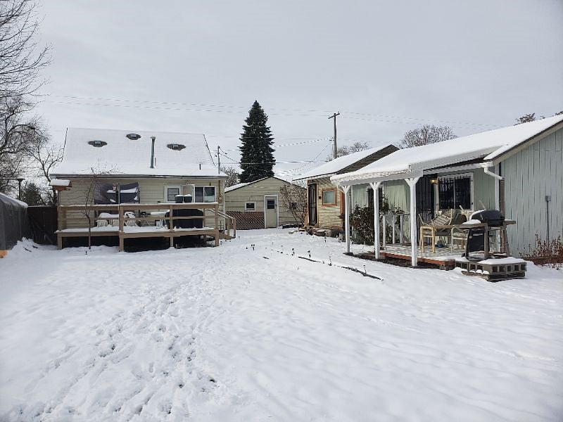 Winter scene. Cottage is cozy and warm...