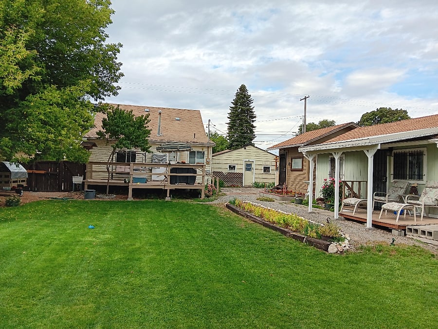 We live in front house, cottage on right.