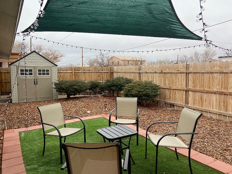 The sunny outdoor yard is great so year round