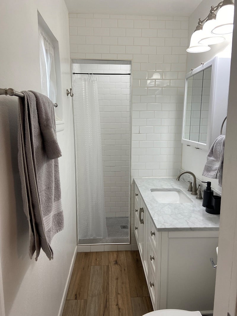 Master bathroom has a walk in shower