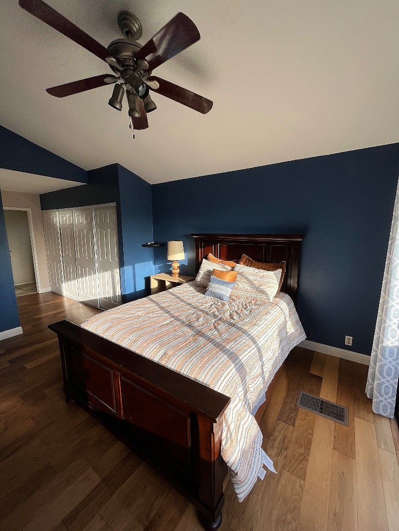 Bedroom #1- access to personal bathroom. Two sinks across from spacious sliding door closets