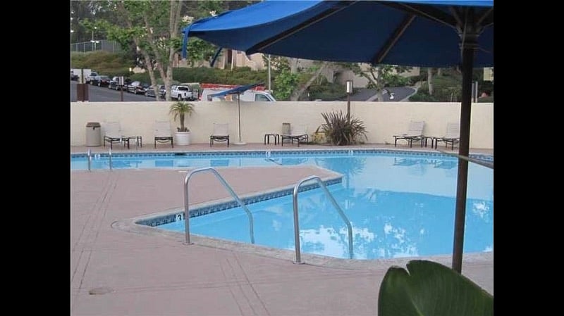 Shared Pool. SO NICE! Complete with hot tub, sauna, and party space that you can rent out 