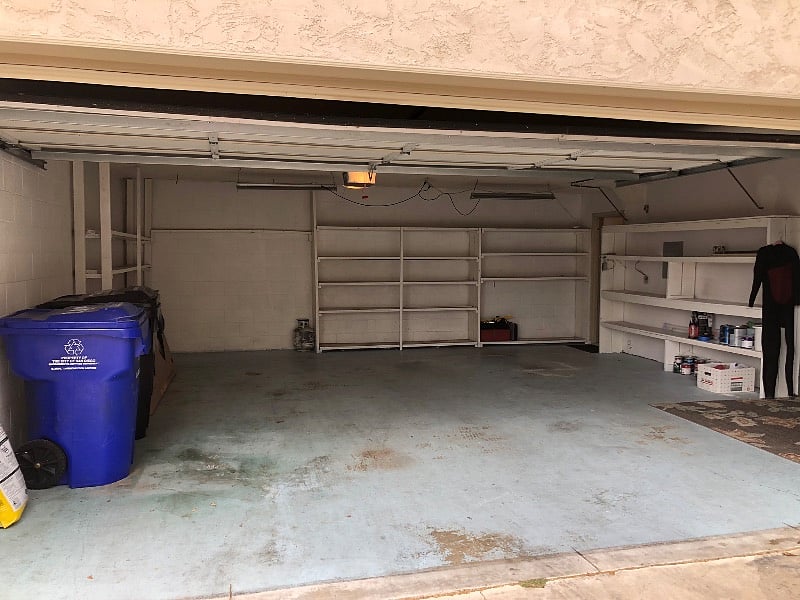 2.5 car garage- lots of storage 