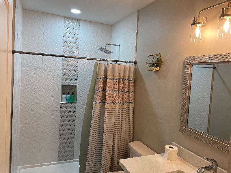 Master bathroom with standing shower