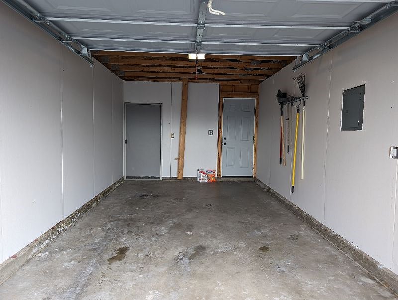 Garage with entry to yard