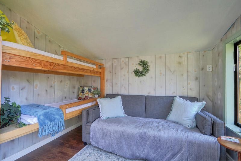 this is a she/he shed out back that has been turned into an office area