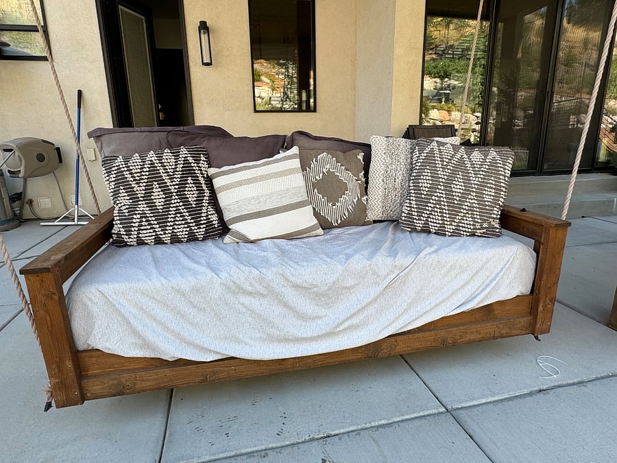 Patio swing in back yard