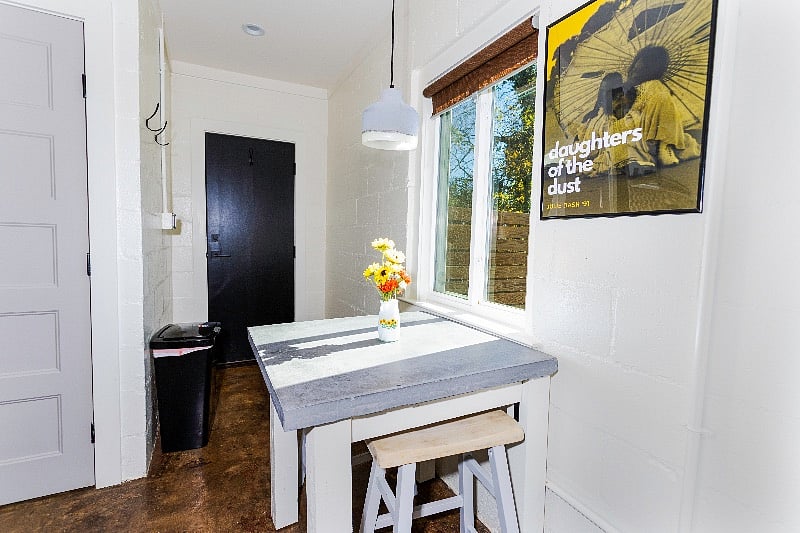 Kitchen table with natural lighting.