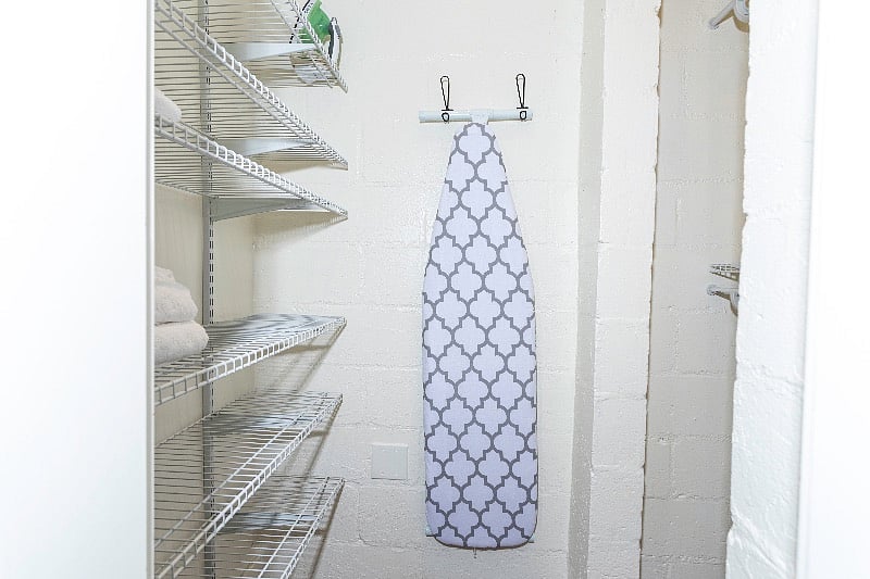Walk-in closet interior with plenty of shelf space for long stays in your home away from home.